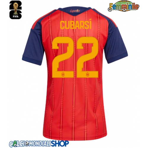 Maglie da calcio Spagna Pau Cubarsi #22 Prima Maglia Femminile Mondiali 2026  Manica Corta